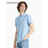 CK JEANS 2020春夏款男装简约纯棉短袖翻领Polo衫T恤J314443 CDN-蓝色 XXL