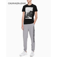 CK JEANS   春夏  男士纯棉时尚印花潮流短袖T恤 J312706 099-黑色 S