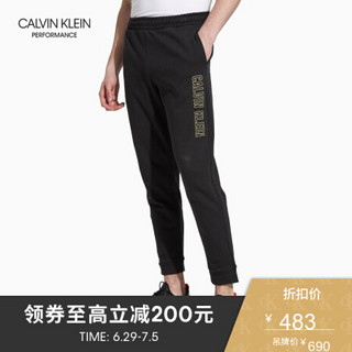 CK PERFORMANCE 2020春夏款男装 纯棉Logo针织运动裤4MS0P695 007-黑色 s