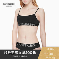 CK UNDERWEAR经典款 女士低腰薄款透气三角内裤 QF5183AD 001-黑色 XS