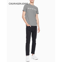 CK JEANS   春夏 男装 棉混纺印花圆领潮流短袖T恤 J312160 039-灰色 S