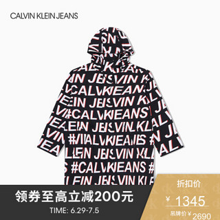 CK JEANS 2020春夏款 男装连帽休闲单夹克J314852 0GO-黑底白字母 L