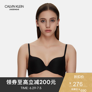 CK UNDERWEAR/ 经典款 女士聚拢饰网眼3/4杯光面文胸 QF4379AD 001-黑色 340C