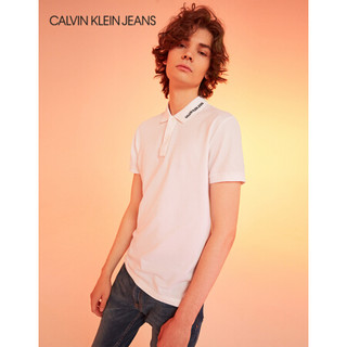 CK JEANS 2020春夏新款 男装棉质翻领Polo衫短袖T恤 J315093 YAF-白色 XXL