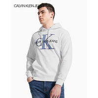 CK JEANS 2020春夏款 男装Logo休闲连帽卫衣 J314461 YAF-白色 L