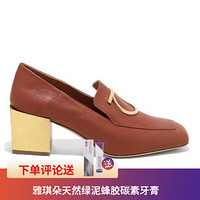 Ferragamo菲拉格慕女鞋高跟鞋方形鞋头Gancini装饰01N498 714119 35