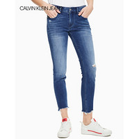 CK JEANS 2020春夏款女装破损脚口中腰牛仔裤 CKJ011 J213387 1AA-蓝色 29