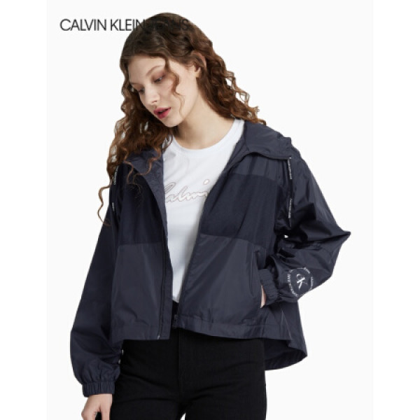 商品ck jeans 2020春夏款 女装撞色连帽休闲单夹克外套 j213234 bae