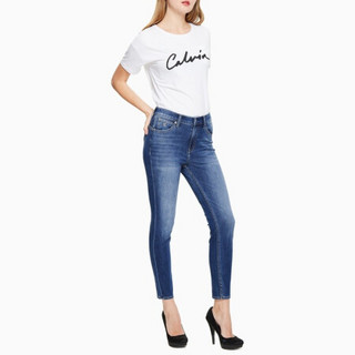 CK JEANS 2020春夏款 女装高腰合体紧身牛仔裤 J214362 1A4-蓝色 25