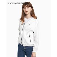 CK JEANS 2020春夏款女装 撞色LOGO轻薄休闲连帽单夹克 J214320 YAF-白色 M