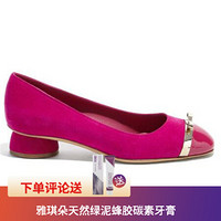 Ferragamo菲拉格慕女鞋皮鞋Vara蝴蝶结设计时尚玫红色01P729 715289 35.5