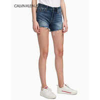 CK JEANS 2020春夏款女装 合身版时尚磨边休闲牛仔短裤 J213453 1BJ-蓝色 29