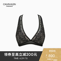 CK UNDERWEAR 2020春夏新款女装 无钢圈薄垫软杯蕾丝文胸 QF5877AD 001-黑色 S