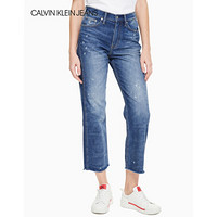 CK JEANS 2020春夏款 女装中腰直筒休闲牛仔裤 J213439 1A4-蓝色 25