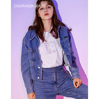 CK JEANS 2020春夏款女装 翻领单排扣牛仔外套J214346 1AA-蓝色 M