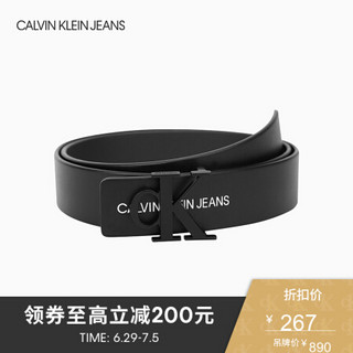 CK JEANS   春夏  男士Logo简约时尚皮带腰带 HC0509U6700 002-深灰色 95cm