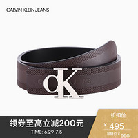 CK JEANS 2020春夏款 男装Logo简约时尚皮带腰带HC0566H2100 488-棕色 100cm