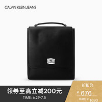 CK JEANS 经典款 女士时尚潮流简约双肩背提包 DH2021Q1600 001-黑色