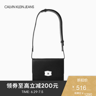 CK JEANS   女士Logo简约单肩斜跨背提包 DH2060Q1600 001-黑色