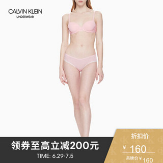 CK UNDERWEAR经典款 女士Logo花边三角性感内裤 D3448 GY8-粉色 S