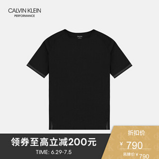 CK PERFORMANCE/ 经典款 男士撞色透气运动T恤 4MS8K125 007-黑色 L