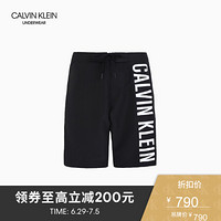 CK UNDERWEAR 2020春夏新款男装 长款时尚抽绳沙滩裤 KM00445 BEH-黑色 L