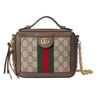 GUCCI 古驰 OPHIDIA系列 女士帆布单肩包 602576 K05NB 8745 棕色 小号