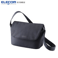 ELECOM 宜丽客 日本 宜丽客（ELECOM）单肩单反相机包佳能尼康户外轻便斜挎摄影包女男DGB-S031 相机包 黑色