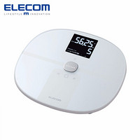 宜丽客（ELECOM） 日本多功能智能健康体脂称 家用成人精准wifi电池APP减肥电子体重秤 白色