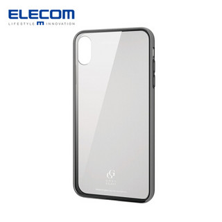 宜丽客（ELECOM）日本设计iphone XS Max手机壳苹果玻璃钢化透明保护套高档全包男女 MAX 6.5英寸 黑色边框