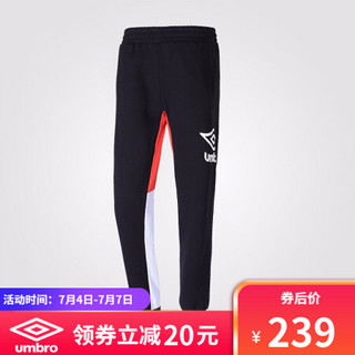 UMBRO茵宝2020年春季新款男子拼色时尚休闲运动卫裤 UI201AP2327-990力莫黑 3XL