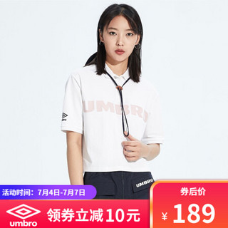 UMBRO茵宝 2020年夏季新款女子时尚字母logo运动短袖POLO衫 UO202AP2602-001白色 S