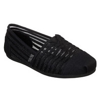 SKECHERS斯凯奇女鞋BOBS一脚蹬透气休闲鞋33415 BLACK 9