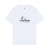 乐卡克法国公鸡运动主题花案T恤时尚圆领短袖T恤男女 白X网球 S