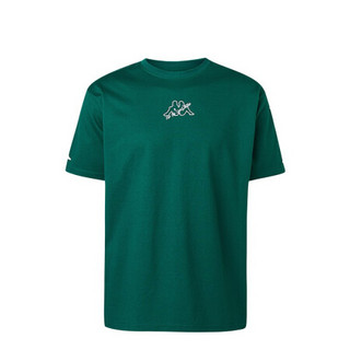 Kappa卡帕情侣男女款运动短袖休闲圆领T恤夏季字母印花半袖2020|K0AX2TD18D 高山绿-350 M