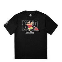 Kappa卡帕蜡笔小新联名情侣男女款运动短袖休闲T恤夏季半袖2020新款|K0AX2TD56D 黑色-990 L