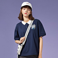 Kappa卡帕艺术家联名女运动短袖POLO衫休闲半袖T恤2020新款|K0A22PD63D 靛染蓝-810 S