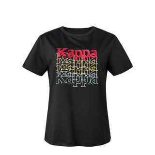 Kappa卡帕女印花运动短袖休闲圆领T恤夏季半袖2020新款|K0A42TD31 黑色-990 XL