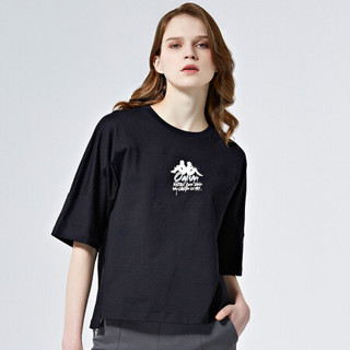 Kappa卡帕艺术家联名女运动短袖休闲圆领T恤夏季印花半袖2020新款|K0A22TD52D 黑色-990 XL