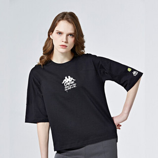 Kappa卡帕艺术家联名女运动短袖休闲圆领T恤夏季印花半袖2020新款|K0A22TD52D 黑色-990 XL