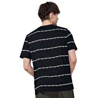 Kappa卡帕男运动短袖满印休闲T恤夏季圆领半袖2020新款|K0A32TD30 黑色-990 M