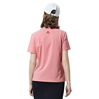 Kappa卡帕女运动短袖休闲圆领T恤夏季印花半袖2020新款|K0A42TD29 蔷薇色-5301 L