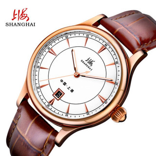 上海牌 SHANGHAI牌 手表男全自动机械表2020年新款简约休闲下窗日历三针商务皮带腕表681
