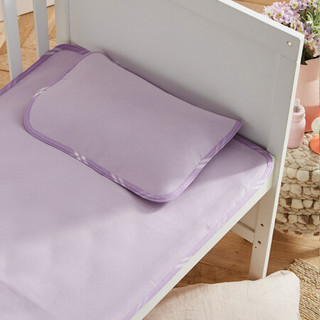 大朴家纺  婴幼儿老粗布凉席二件套 宝宝夏季凉席 枕片 凉席二件套 浅紫色