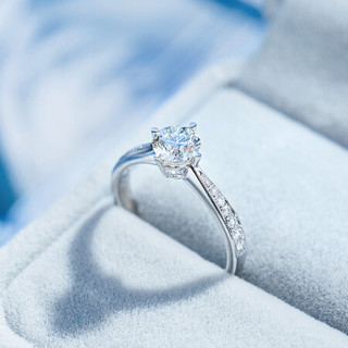 SEAZA 喜钻 经典4爪白18K金钻戒 简约时尚钻石戒指 结婚钻戒 白18K金43分FG色(33+10)
