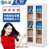 佐盛  文件柜铁皮柜档案柜办公柜钢制资料柜储物柜通玻对开文件柜
