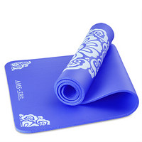 艾美仕15mm瑜伽垫加厚加宽加长瑜珈垫防滑瑜伽毯家用室内外运动健身午睡垫 莲花思语蓝色