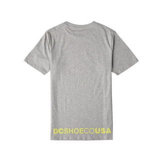 DCSHOECOUSA/DC 男运动白色潮夏款棉圆领短袖T恤GDYZT18204 灰夹色/KNFH S