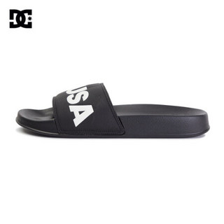 DC SHOES 春夏新款品牌LOGO黑白撞色一字情侣拖鞋 ADYL100043 黑夹色-BKW 40.5