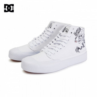 DC SHOES 新款T-FUNK联名款手绘骷髅印花男款休闲运动帆布鞋 ADYS300577 白色-WBK 43